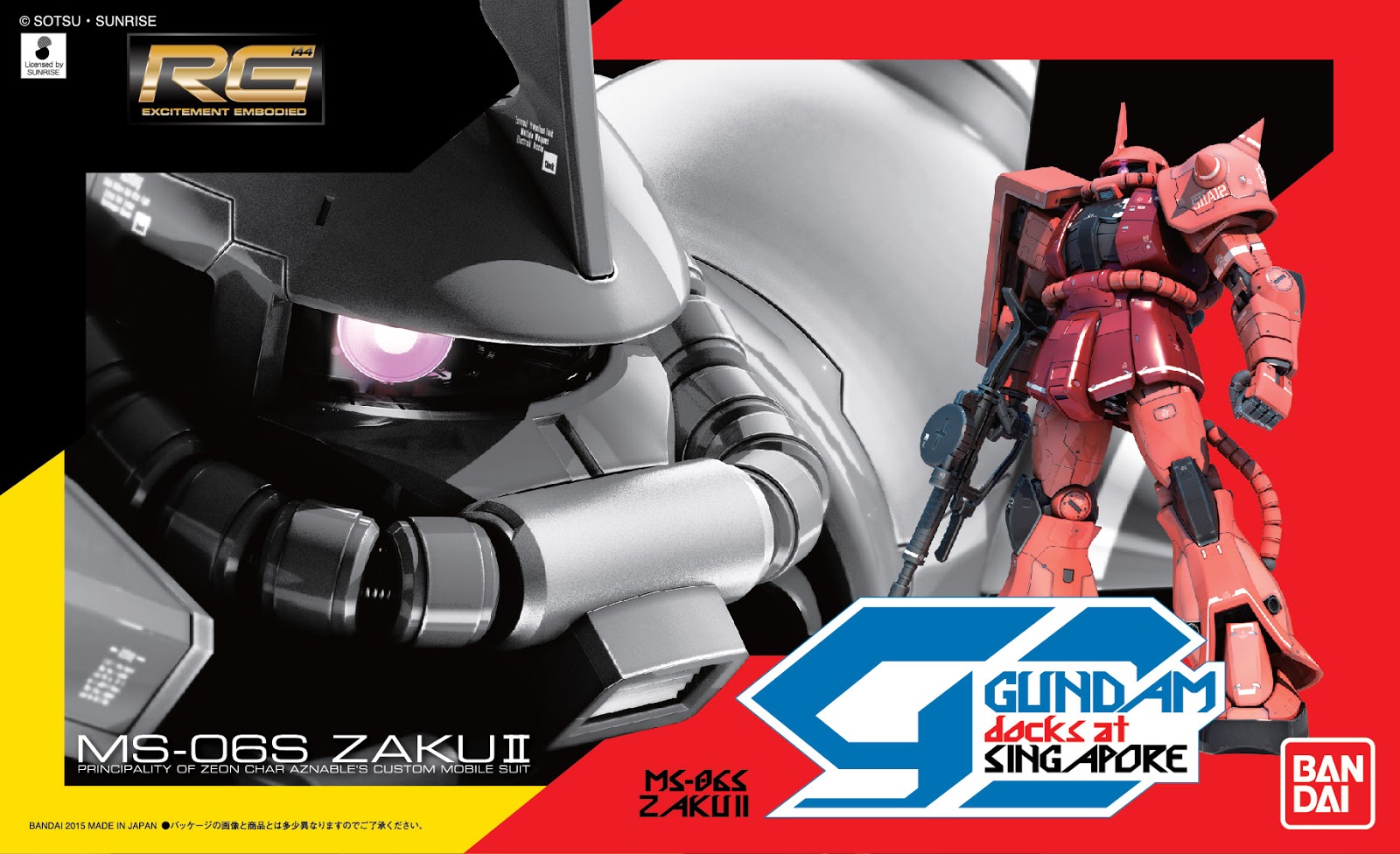 MS-06S Zaku II (Char Aznable's Custom) Ver. GUNDAM docks at Singapore